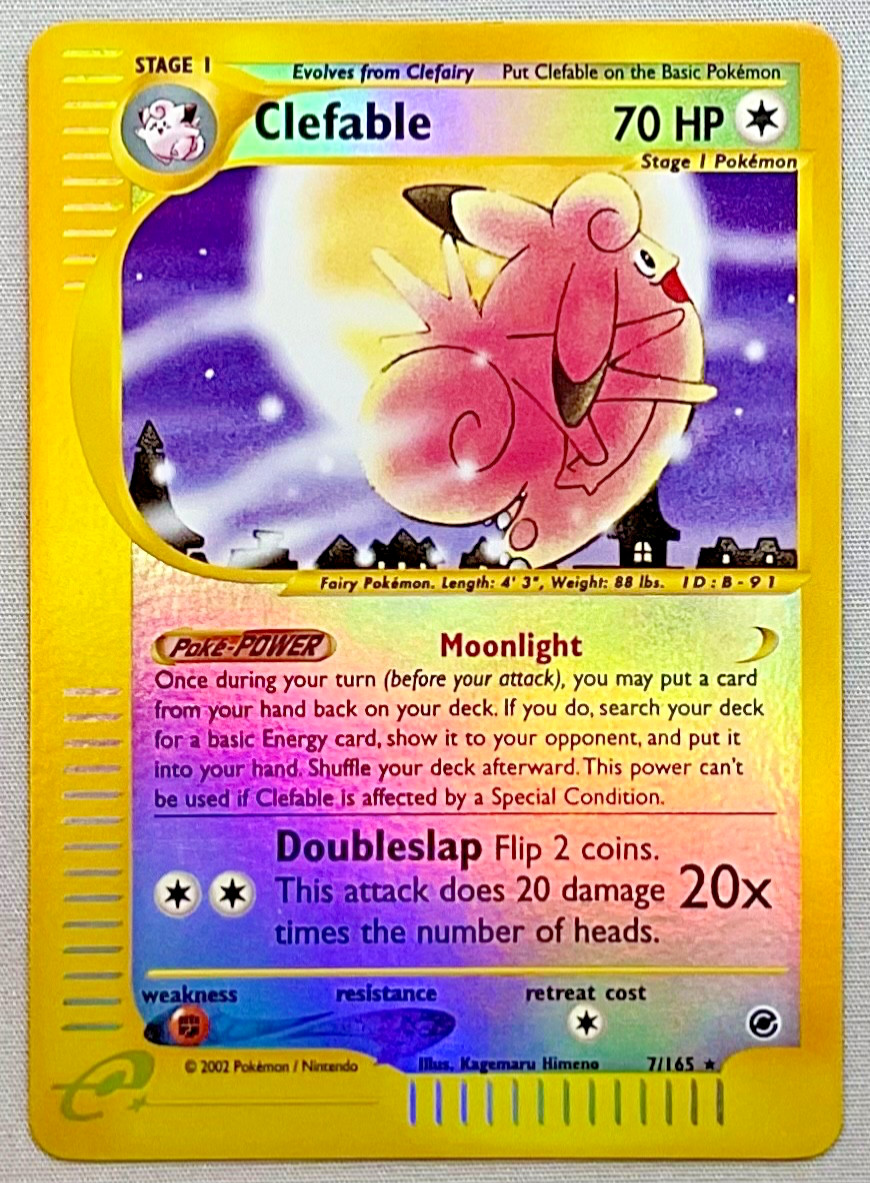 Pokémon Clefable #7/165 Reverse Holo Rare - 2002 Expedition Base Set - NM to MT!