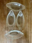 4 Vintage Jeanette Banana Split Boat Clear Glass Dishes  National Pattern