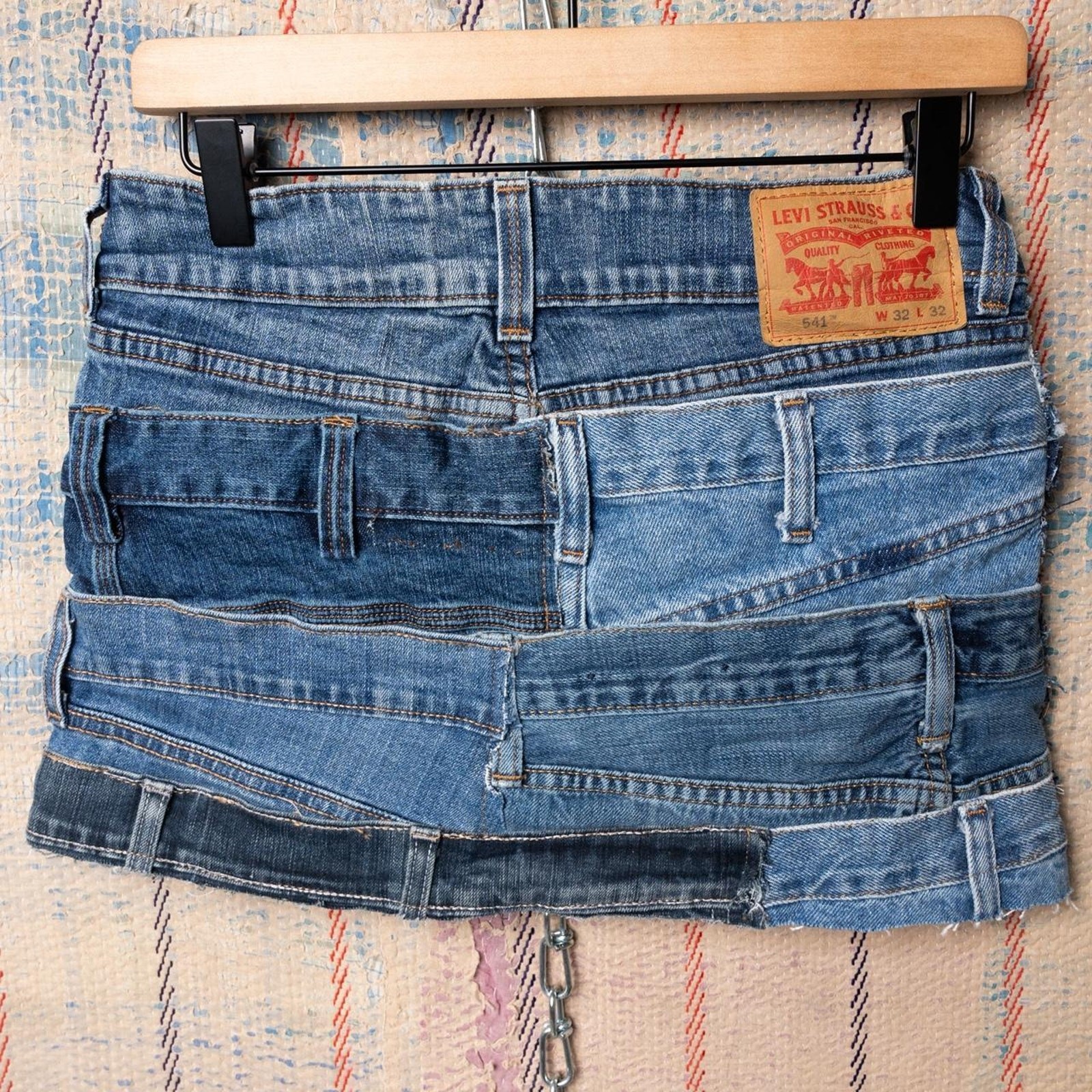 Custom upcycled patchwork mini skirt - image 4