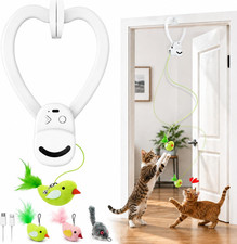 Interactive Cat Toys for Indoor Cats: Automatic Flying Bird Feather Wand Chase E