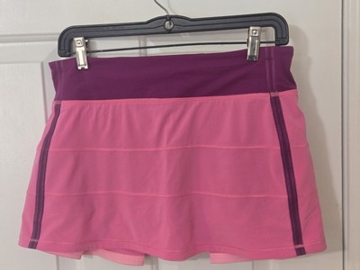 Lululemon Womens Medium Pink And Purple 13 Inch Skort Back Zip Pocket Tennis