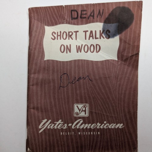 1950s Yates-American Short Talks on Wood Booklet Woodworking Machines J-Line WI