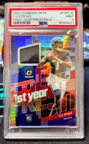 2023 Donruss Optic CJ Stroud First Year Fresh RELIC PATCH PSA 9