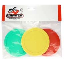 Game Room Guys Air Hockey Table Pucks - 3-1/4" - Yellow Green Red - Set of 3