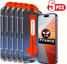 5 Pack Protector Privacidad iPhone 17 Pro Max 17 16  Vidrio 9H  Aplicador