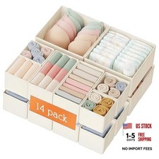 Drawer Organizer Clothes, 14 Pack Dresser Organizer for Baby 14PACK Beige