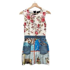 Dolce & Gabbana Sleeveless Silk Cotton Denim Mini Dress Size IT 38 US XS Womens