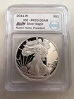 2011 W American Silver Eagle ASE PR70DCAM ICG Austin Hutto S$1 Graded Slabbed