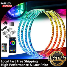 Set Of 4 15.5 Rgb Wheel Ring Lights Led Light For Truck Car Rim Light App 12v