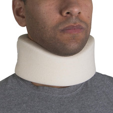 Cervical Collar, Soft Contour Foam, Neck Support Brace, White Narrow 2.5" Depth,