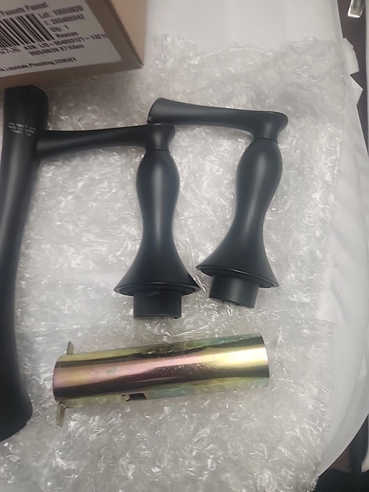 Pfister LG49-RH2B Rhen 8" Cascada Montaje en Pared Baño Fregadero Grifo, Negro Mate Foto 3 de 4