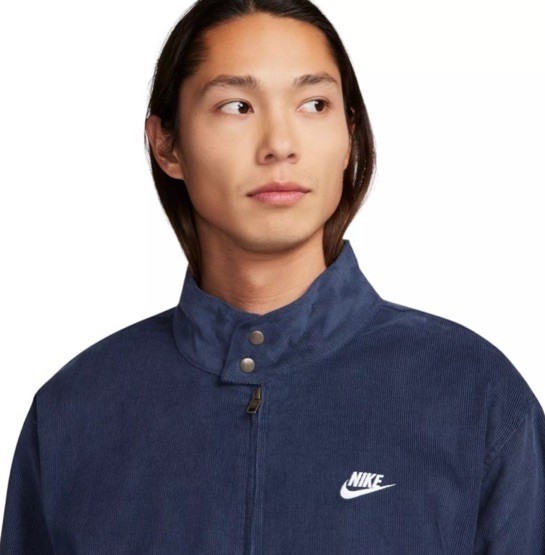 Nike Mens Life Harrington Jacket Navy Fine Corduroy Size Small S