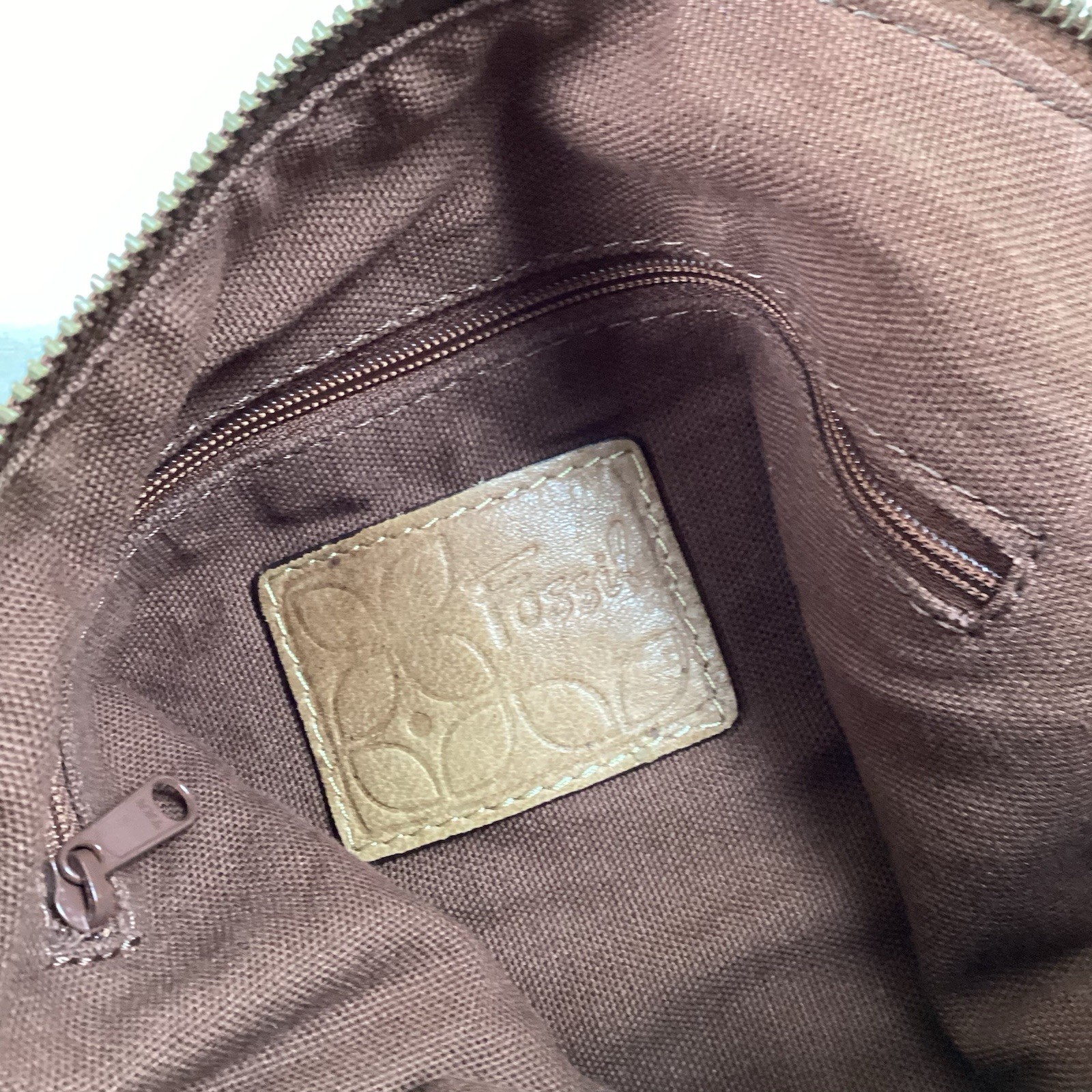 FOSSIL Leather Suede Lyla Patchwork Crossbody Sho… - image 2