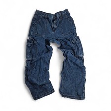 Women's Baggy Fit Cargo Denim Jeans High Rise Wide Leg Size 6/US 28