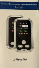 Gedsffati Portable Smoke Alarm 2-Pack 4-in-1 Gas, Smoke,Carbon Monoxide Detector