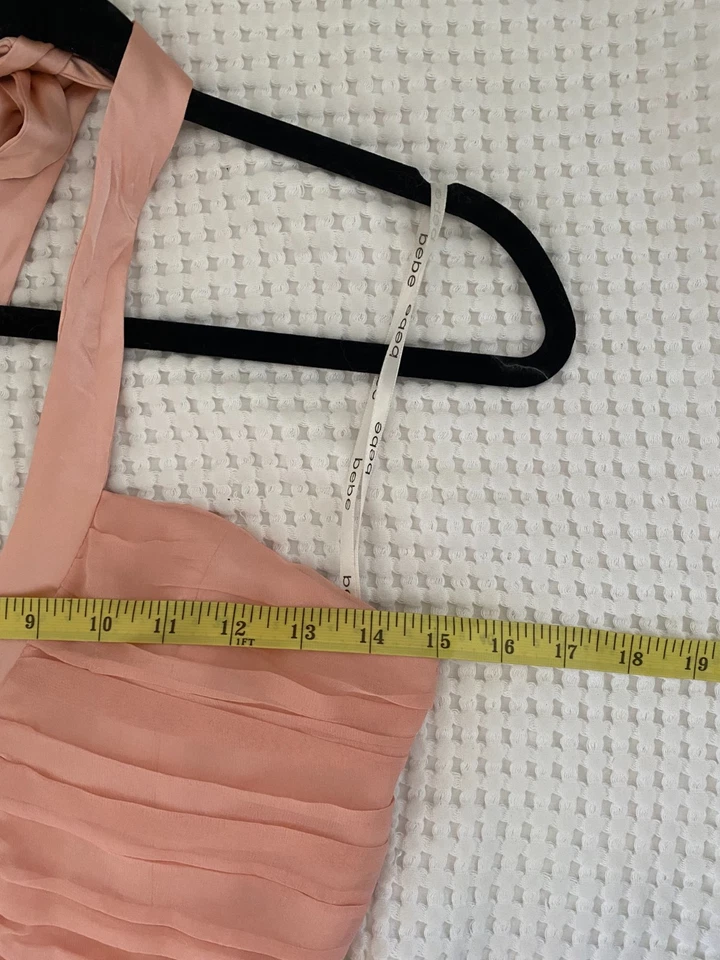 Mini Vestido Vintage Y2k Bebe 100% Seda Bebé Ballet Rosa Halter Hada Fiesta Baile de graduación 8 Foto 4 de 4