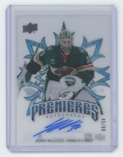 2024-25 Upper Deck Ice Premieres Auto on card /99 Jesper Wallstedt  Minnesota