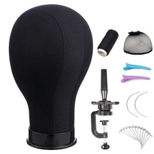 Wig Head 23Inch Canvas Block Head Wig Stand with Mannequin Head for Making Wigs