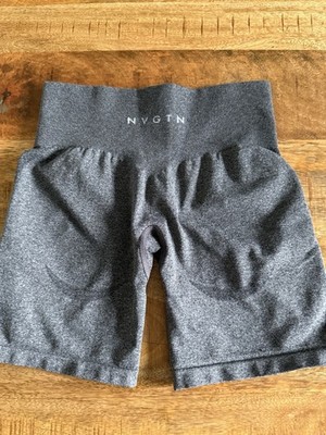 NVGTN Seamless Biker Shorts Womens Small Gray Scrunch Gym Workout Activewear