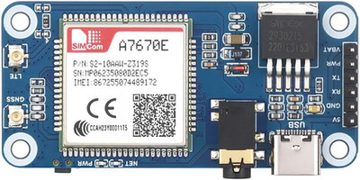 Cat-1/Gsm/Gprs/Gnss HAT for Raspberry Pi Raspberry Pi 5 4B+ 4B 3B+ 3B 2B+ Zero W