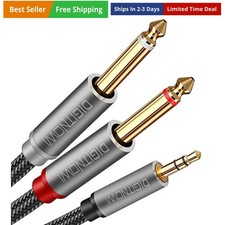 3.5mm 1/8" TRS to Dual 6.35mm 1/4" TS Mono Stereo Y-Cable Splitter Cord for S...