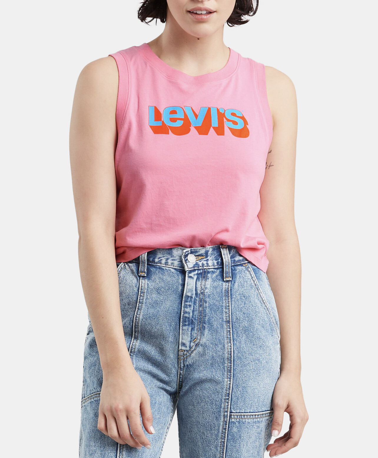 Tops for Women Size Medium Levis Pink Graphic Tank