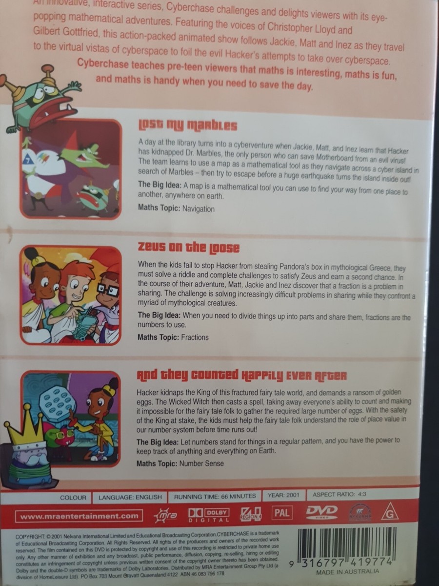 CYBERCHASE VOL 1 VOLUME ONE RARE DVD TV SERIES SHOW CULT ANIMATION