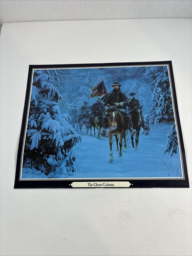 1991 Mort Kunstler Guerra Civil Arte Militar Columna Fantasma Calvario impresión en papel - Imagen 8 de 8