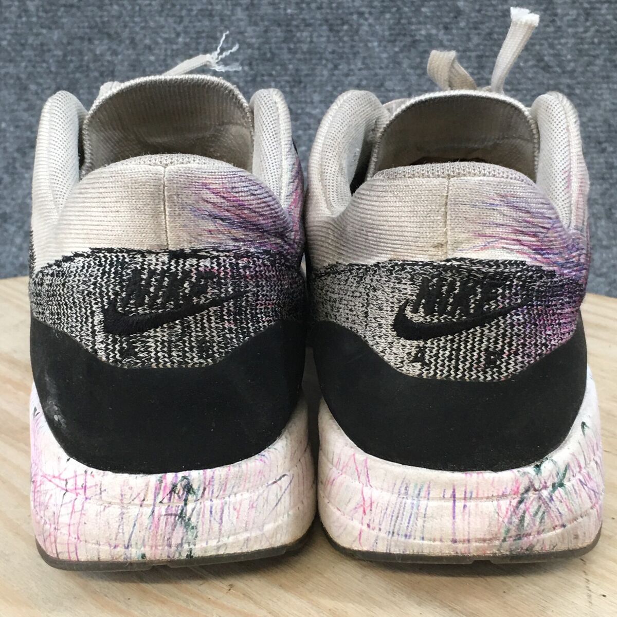 Size 9.5 - Nike Air Max 1 Ultra Flyknit White Black for sale Size 9.5 - Nike Air Max 1 Ultra Flyknit White Black for sale
