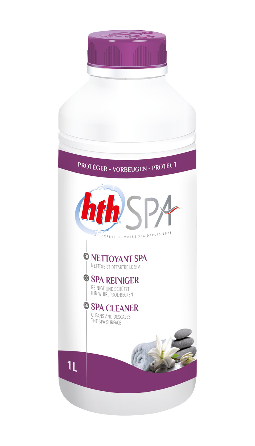 HTH Spa Nettoyant détartrant pour retrouver une eau cristalline avant vos soirées détente