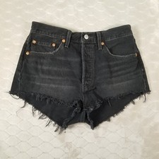 LVC Levi  s Premium Vintage 501 BIG E Jeans Cut Off Shorts 1" Inseam Sz 28 Fades