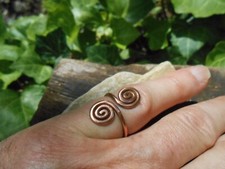 LADIES COPPER RING Arthritis Aid Petite  Large Sizes Celtic Spiral Attract Love