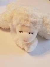Baby Gund White Winky Plush Lamb Rattle Sleeping Stuffed Baby Toy Lovey 58133