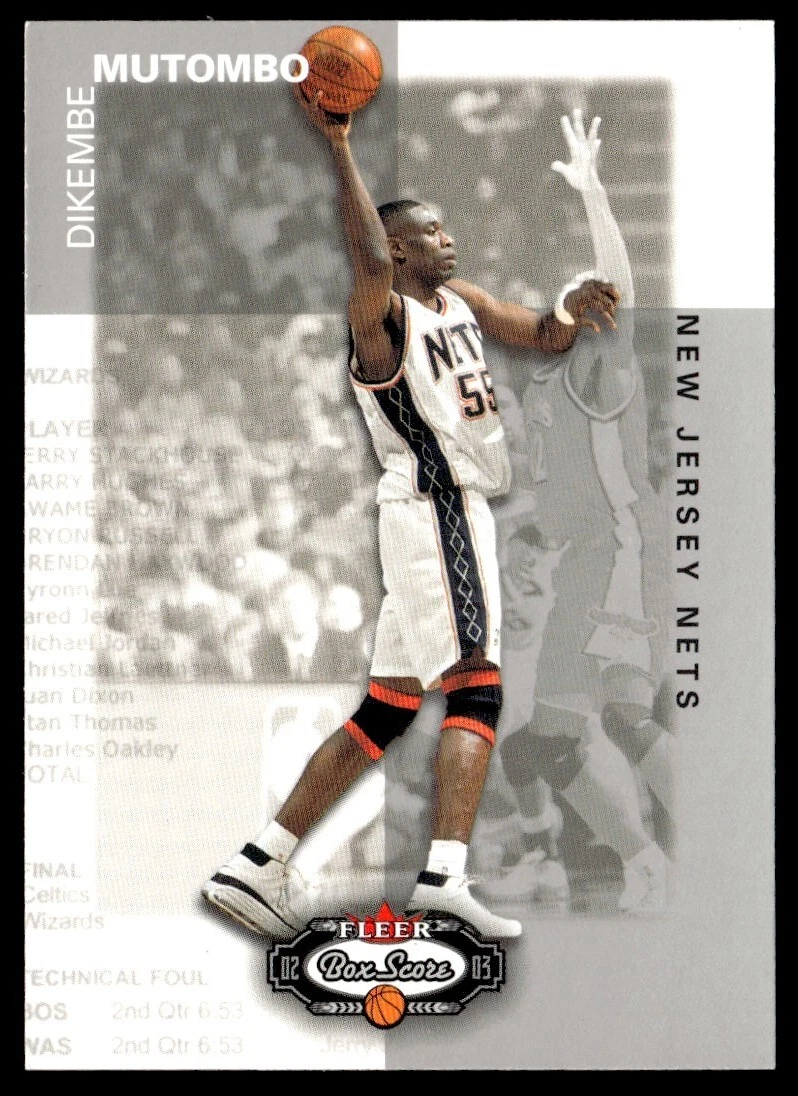 2002 03 Fleer Box Score Dikembe Mutombo New Jersey Nets 75 eBay