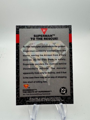 The Death of Superman Doomsday Trading Card YOU PICK DC Comic 1992 Fleer Skybox - Picture 86 of 206