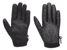 Harley-Davidson Mens 2XL Crossfader Winged Skull Flames Lightweight Black Full