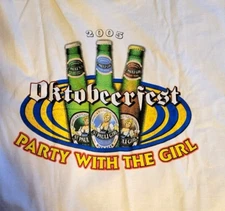 ST PAULI GIRL BEER T-SHIRT MEN'S MEN SIZE XL PARTY WITH THE GIRL OCTOBEERFEST 05