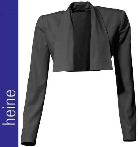NEU WOW ABEND DESIGNER BOLERO KURZBLAZER SCHALKRAGEN GR 40 HEINE schwarz *014412 - Bild 1 von 1