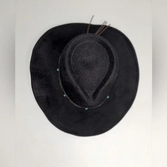 FRYE Womens Western Cowgirl Boho Felt Hat Black MSRP 68