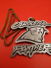 Longaberger NFL Carolina Panthers Pewter Basket Tie-On Rare  Made In USA New