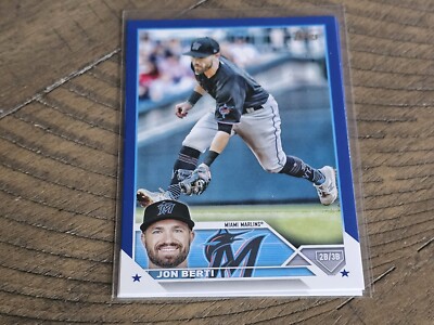 2023 Topps #72 Jon Berti Royal Blue Miami Marlins Nmmt