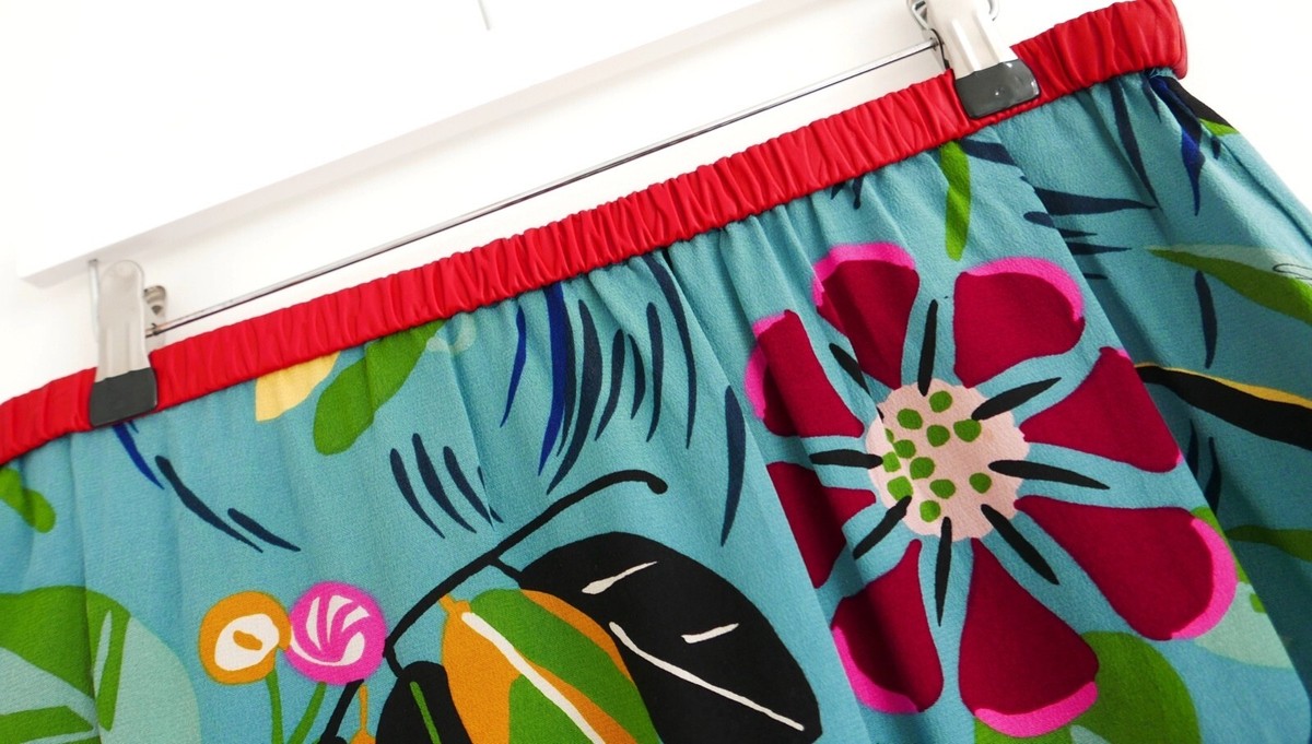 Gucci x Tom Ford Spring 1999 Floral Silk & Leather Skirt | eBay