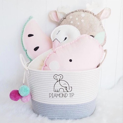 Large Toy Storage Bin Basket Baby Kids Laundry Basket Woven Basket Nursery Decor - Picture 9 of 22