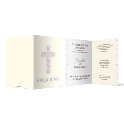 Taufkarten Taufeinladungen Einladungskarten Taufe Einladung - Rosenkreuz