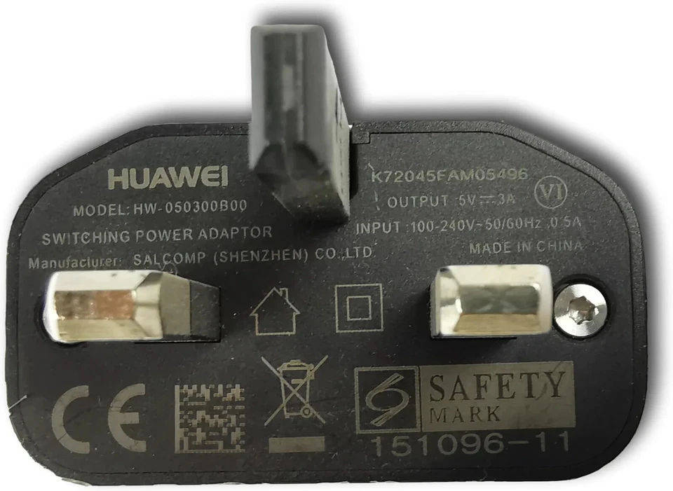 Genuine Huawei USB-C Fast Mains Charger 3 Amp HW-050300B00 For Mate 20, P40, P30 - Image 3 of 4