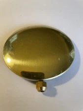 TAKANE BRASS QUARTZ CLOCK PENDULUM BOB 2 3/4” POLISHED FACE & STEEL BACKED