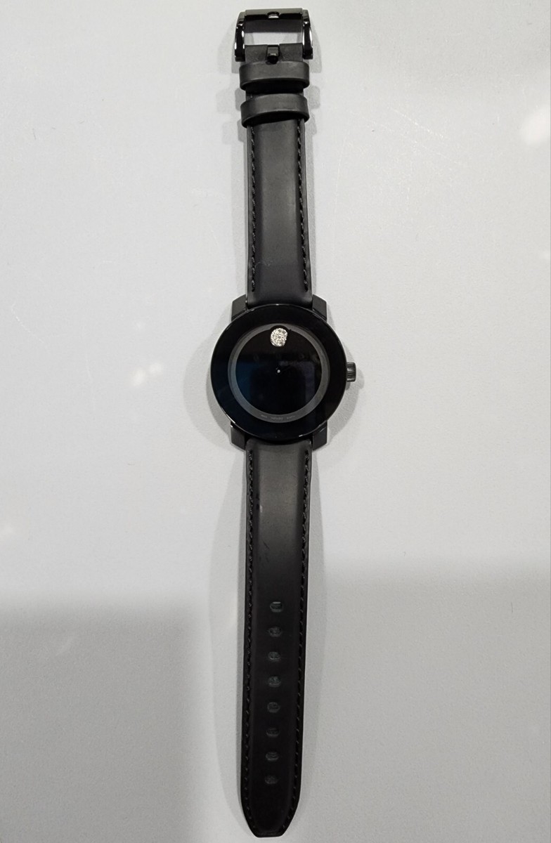 Movado Bold 36mm Black Leather Midsize Watch 3600353
