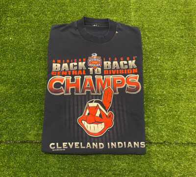 Vintage Cleveland Indians shirt mens medium Chief Wahoo blue Pro player 90s