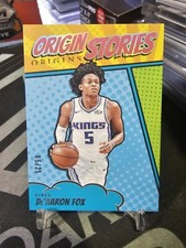 2024-25 Panini Origins De'Aaron Fox Origin Stories #2 Turquoise 05/25 JERSEY NUM