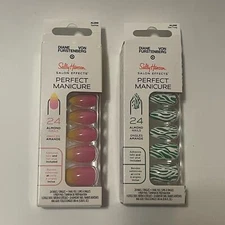 2 NEW IN BOX DVF Target Sally Hansen patterned fake nails almond shape 2 boxes